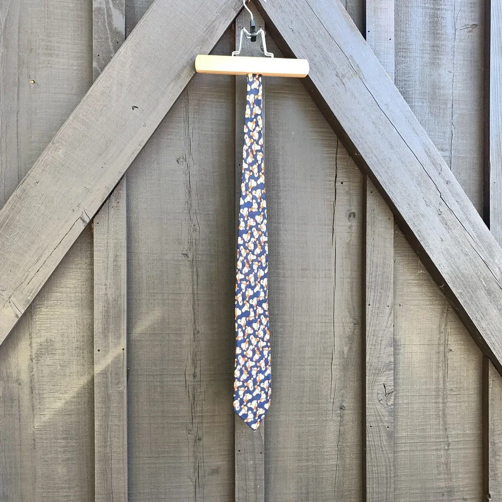 Disney Pooh Tigger Tie Mens Navy Blue‎ Necktie Allover Print Winnie the Pooh